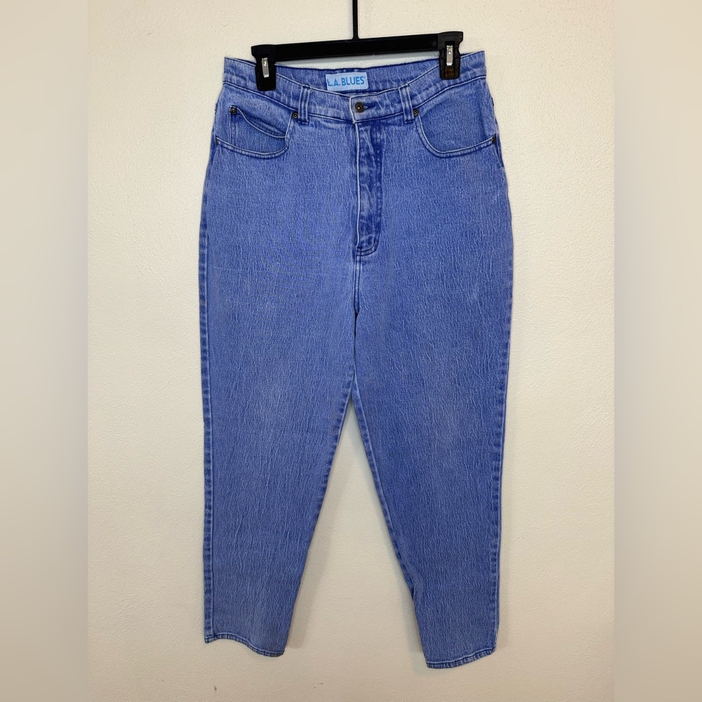 90s LA Blues High Waisted Stone Wash Mom Jeans Women’s Size 16 Tapered Leg - Picture 1 of 10